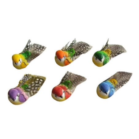 Oiseaux sur pics accessoires décoration printemps grossiste