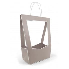 Sac médaillon gris emballage fleuriste grossiste