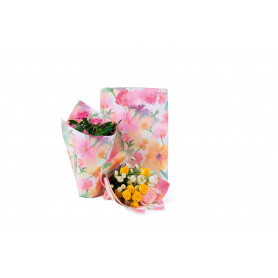 Papier kraft aquarelle motifs fleurs emballage grossiste