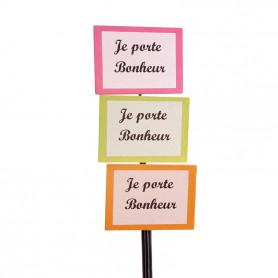 Pics muguet "Je porte bonheur" 7.5cm x H. 50cm (x24) - Barty