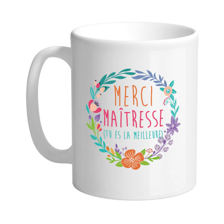 Mug merci maitresse cadeau décoration grossiste