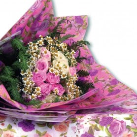 Papier de soie fantaisie emballage fleurs grossiste