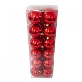 Boules à suspendre D. 6cm rouge décoration noël