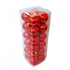 Boules à suspendre D. 6cm rouge décoration noël