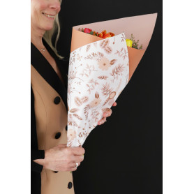 Papier kraft imprimé terracotta emballage fleuriste
