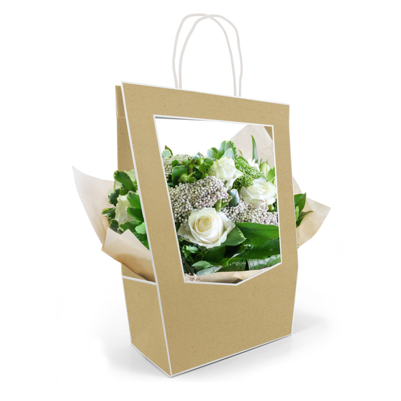 Sac médaillon gris emballage fleuriste grossiste