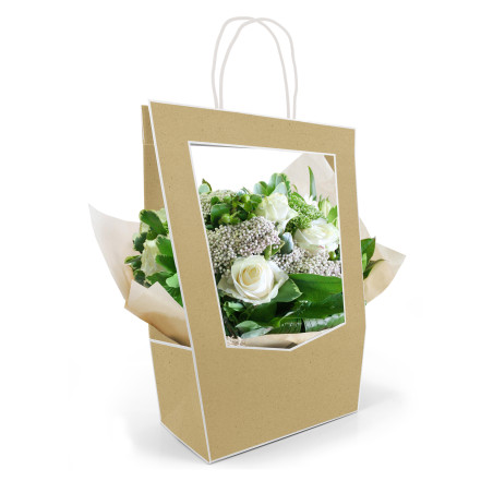 Sac médaillon gris emballage fleuriste grossiste