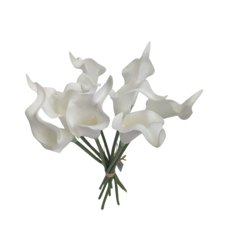Calla mini blanc fleurs artificielles tergal grossiste
