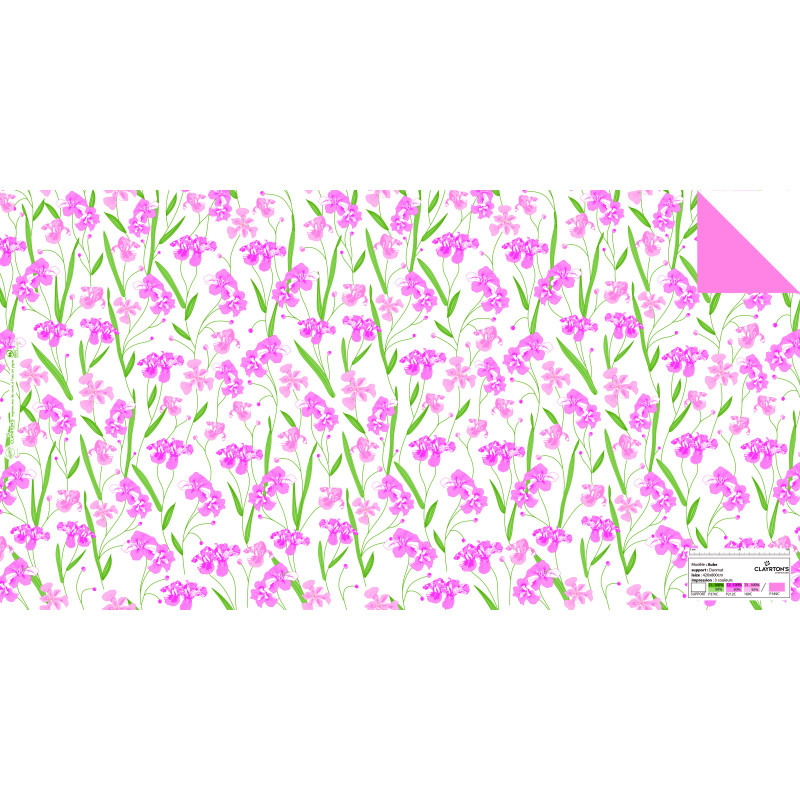 Papier duo mat fleurs emballage fleuriste grossiste