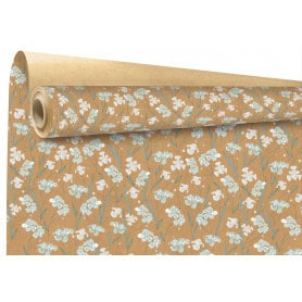 Papier kraft imprimé fleurs emballage grossiste