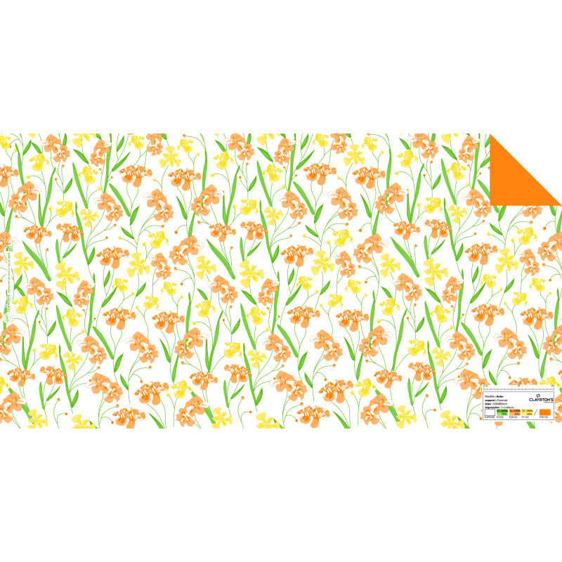 Papier duo mat fleurs emballage fleuriste grossiste