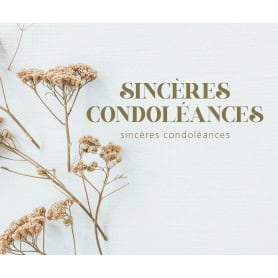 Paquet de 12 cartes doubles "sincère condoléances" - Lieva - Emballage - Carterie - Grossiste