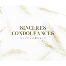 Paquet de 12 cartes doubles "sincère condoléances" - Vanga - Emballage - Carterie - Grossiste