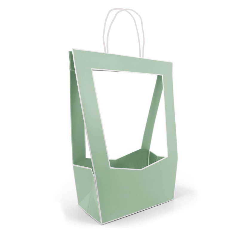 Sac médaillon gris emballage fleuriste grossiste