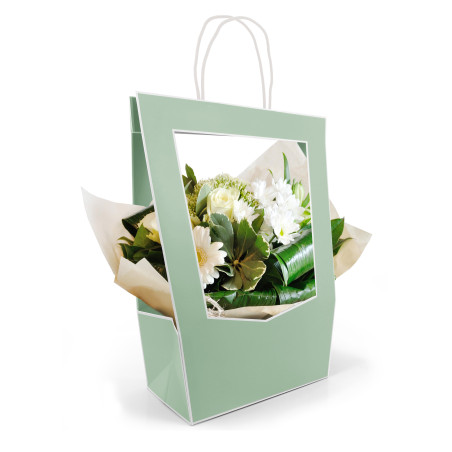 Sac médaillon gris emballage fleuriste grossiste