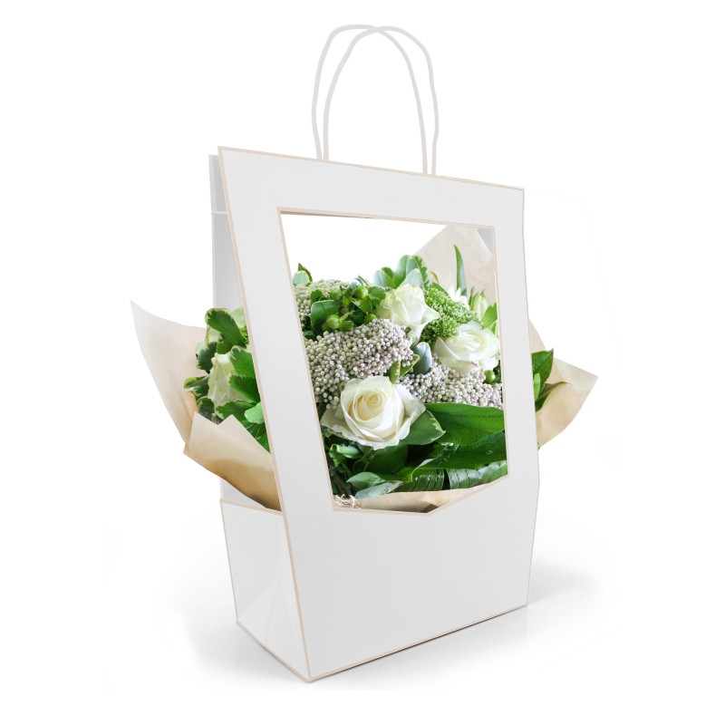 Sac médaillon gris emballage fleuriste grossiste