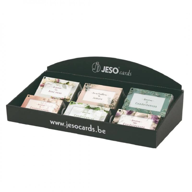 Présentoir de 60 cartes + enveloppes "condoléances" - Zilupe - Carterie - Grossiste Présentoir de 60 cartes + enveloppes "condoléances" - Zilupe - Carterie - Grossiste