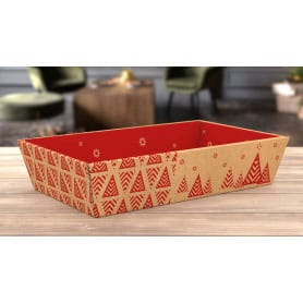 Barquette kraft rouge 3 tailles - Espoo - Emballage - Grossiste