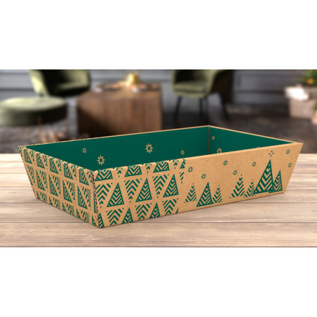 Barquette kraft vert 3 tailles - Esbo - Emballage - Grossiste