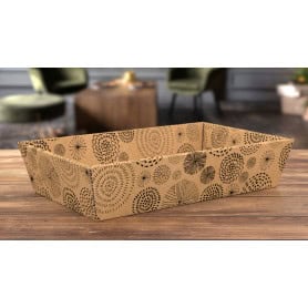 Barquette kraft rosaces 3 tailles - Tempere - Emballage - Grossiste