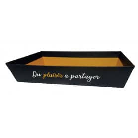 Barquette kraft "plaisir à partager" 2 tailles - Pirka - Emballage - Grossiste