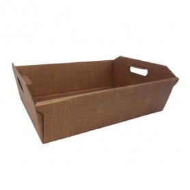 Barquette kraft naturel avec anse 2 tailles - Oulu - Emballage - Grossiste