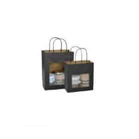 Sac kraft noir à fenêtre 3 tailles - Borg - Transport - Emballage - Grossiste