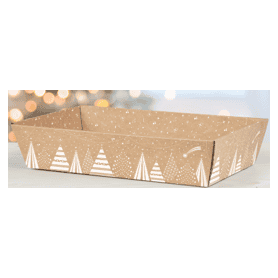 Barquette kraft sapin blanc 3 tailles - Kanti - Emballage - Grossiste