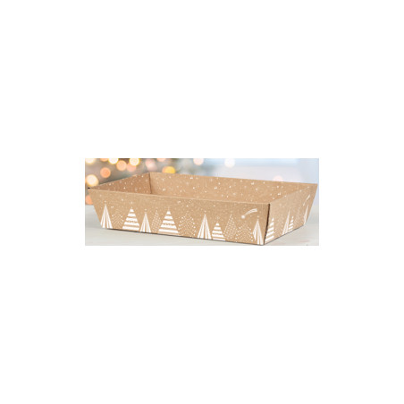 Barquette kraft sapin blanc 3 tailles - Kanti - Emballage - Grossiste