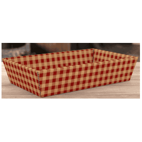 Barquette en carton effet nappe à carreaux 3 tailles - Picnic