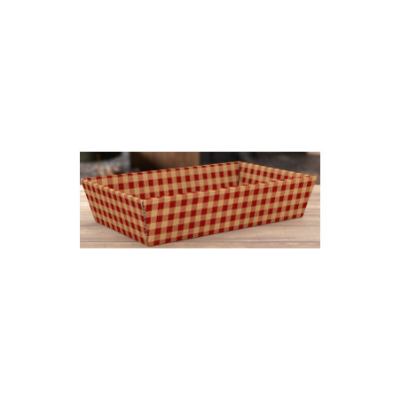Barquette en carton effet nappe à carreaux 3 tailles - Picnic