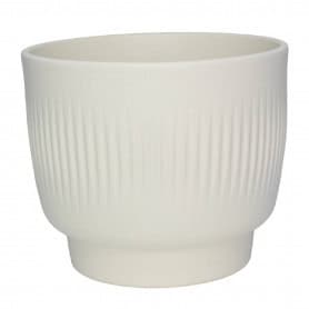Cache-pot ivoire mat 3 tailles - Bucket Stripes - Contenants - Grossiste