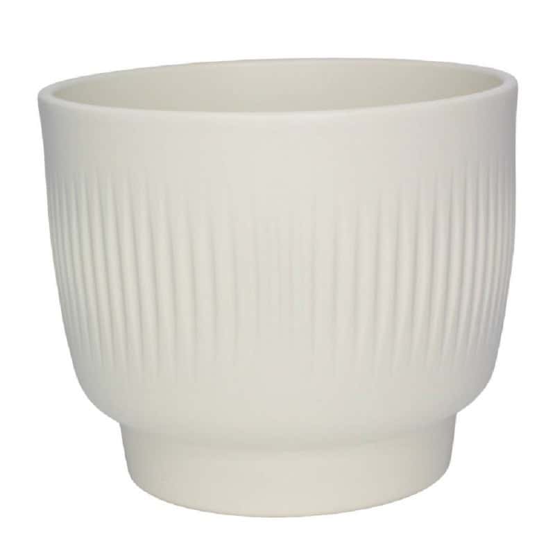 Cache-pot ivoire mat 3 tailles - Bucket Stripes - Contenants - Grossiste Cache-pot ivoire mat 3 tailles - Bucket Stripes - Contenants - Grossiste