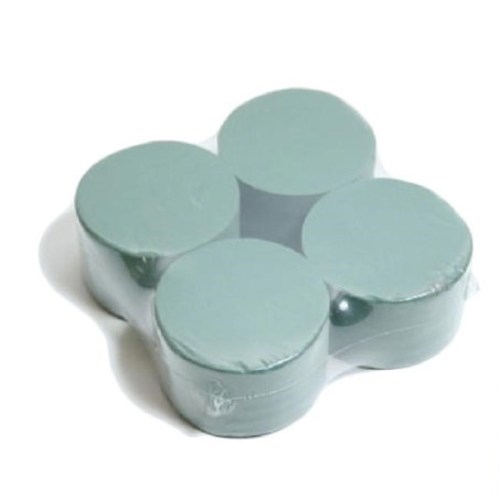 Paquet de 4 mousses rondes mouillables - Mousse florale - Grossiste