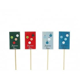 Paquet de 12 pics "joyeuses fêtes" - Boutons - Accessoires - Grossiste