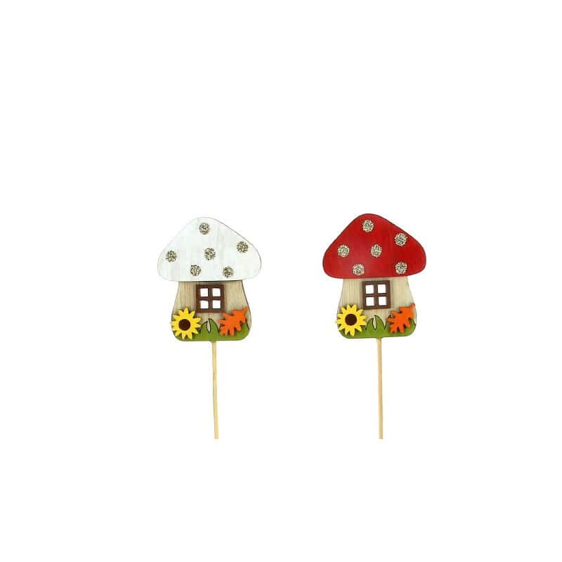 Paquet de 12 pics "champignon" (assortiment 2 couleurs) - Champi - Accessoires - Grossiste Paquet de 12 pics "champignon" (assortiment 2 couleurs) - Champi - Accessoires - Grossiste