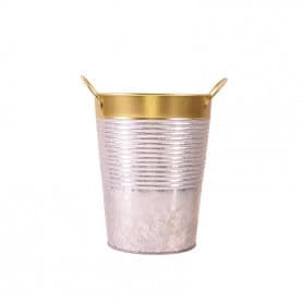 Cache-pot zinc avec anses contenant noël grossiste