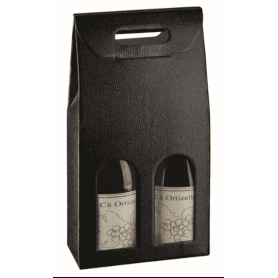 Coffret noir pour bouteille 2 tailles - Chai - Emballage - Grossiste