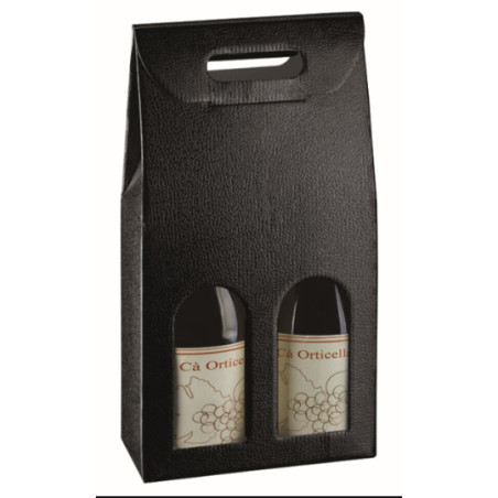 Coffret noir pour bouteille 2 tailles - Chai - Emballage - Grossiste
