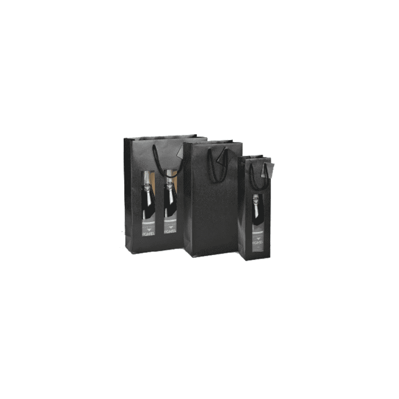 Sac kraft noir à fenêtre pour 3 bouteilles - Tanin - Transport - Grossiste Sac kraft noir à fenêtre pour 3 bouteilles - Tanin - Transport - Grossiste