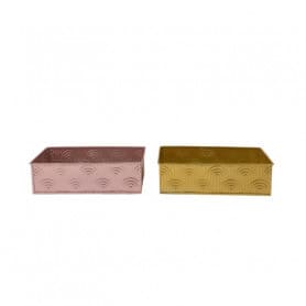 Plateau zinc rectangle or contenant noël grossiste