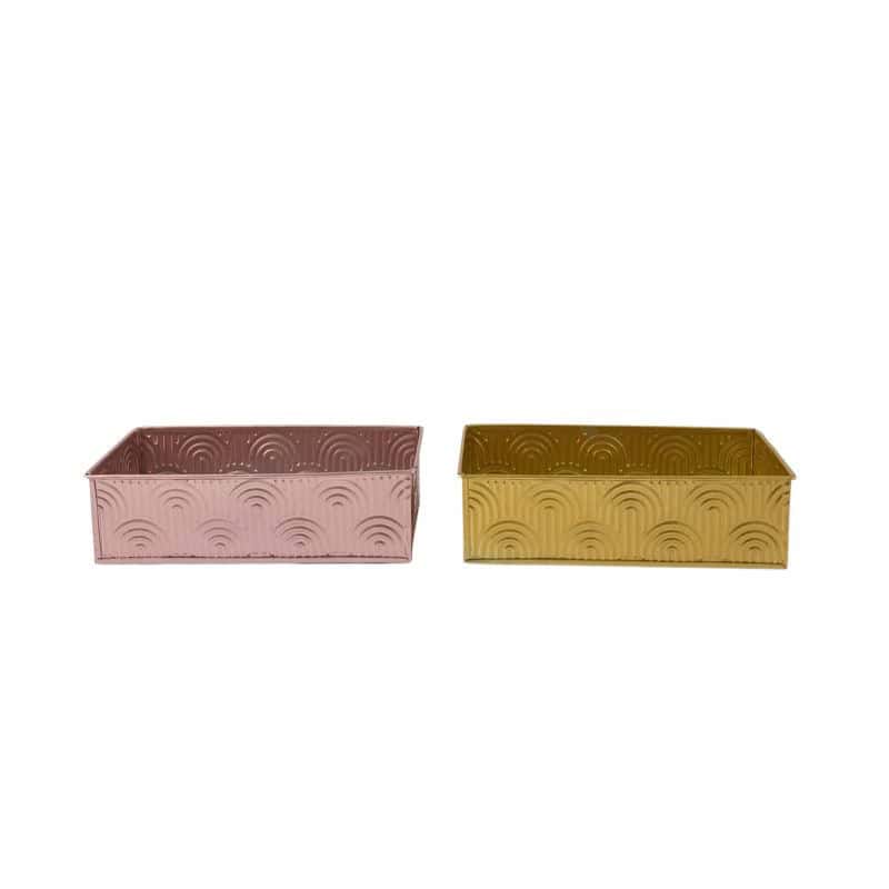 Plateau zinc rectangle or contenant noël grossiste Plateau zinc rectangle or contenant noël grossiste