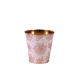 Cache-pot conique zinc fleurs contenant noël grossiste