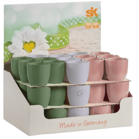 Carton de 45 cache-pots (assortiment 3 couleurs) - Basel - Contenants - Grossiste