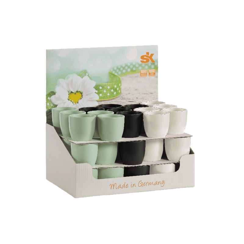 Carton de 45 cache-pots (assortiment 3 couleurs) - Basel - Contenants - Grossiste