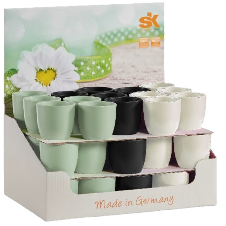 Carton de 45 cache-pots (assortiment 3 couleurs) - Basel - Contenants - Grossiste