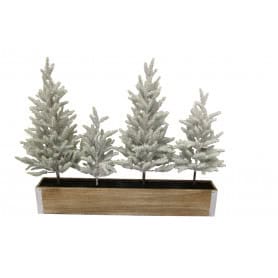 Jardinière de sapins enneigés - Forestier - Décoration - Grossiste
