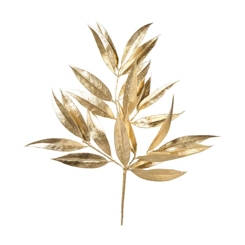 Branchage artificiel de feuilles or 58cm - Féérie - Décoration - Grossiste