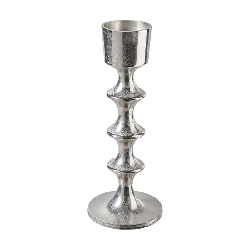 Bougeoir argent 2 tailles - Majoris - Décoration - Grossiste