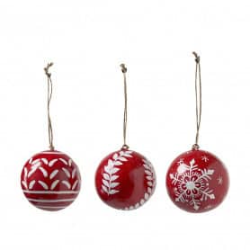 Paquet de 3 boules en papier maché (assortiment 3 modèles)) - Liao